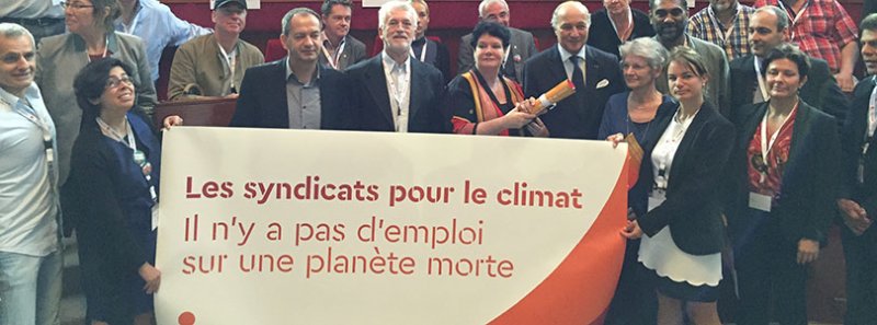 Trade unions deliver demands for Paris Climate Agreement to French Foreign Minister/COP21 President